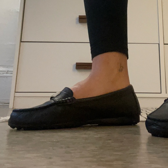 Coach Black Leather Loafers - Picture 1 of 6
